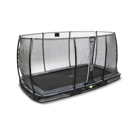 EXIT Trampoline enterré Elegant de 214x366cm avec filet de sécurité Economy - noir