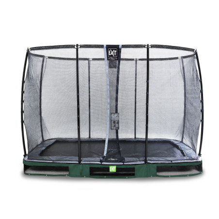 EXIT Trampoline enterré Elegant Premium de 214x366cm avec filet de sécurité Deluxe - vert