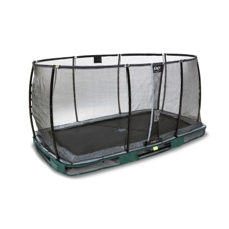 EXIT Trampoline enterré Elegant Premium de 214x366cm avec filet de sécurité Deluxe - vert