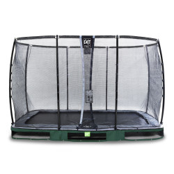 EXIT Trampoline enterré Elegant Premium de 244x427cm avec filet de sécurité Deluxe - vert