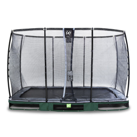 EXIT Trampoline enterré Elegant Premium de 244x427cm avec filet de sécurité Deluxe - vert