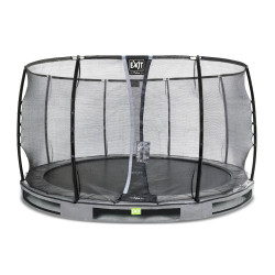 EXIT Trampoline enterré Elegant Premium ø366cm avec filet de sécurité Deluxe - gris