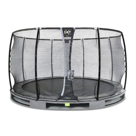 EXIT Trampoline enterré Elegant Premium ø366cm avec filet de sécurité Deluxe - gris