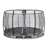 EXIT Trampoline enterré Elegant Premium ø366cm avec filet de sécurité Deluxe - gris