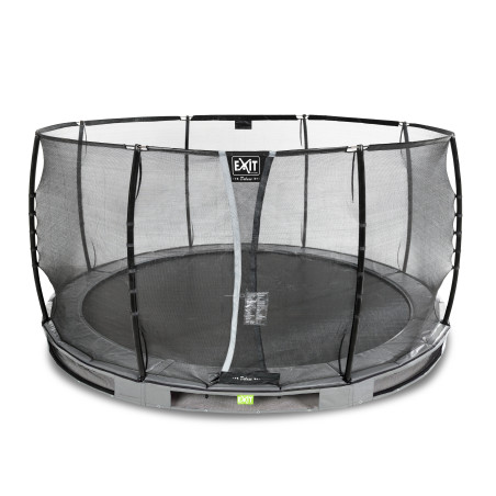 EXIT Trampoline enterré Elegant Premium ø366cm avec filet de sécurité Deluxe - gris