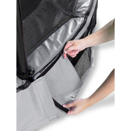 EXIT Trampoline enterré Elegant Premium ø366cm avec filet de sécurité Deluxe - gris