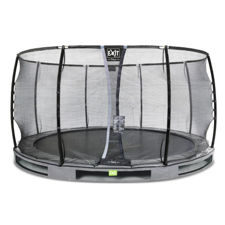 EXIT Trampoline enterré Elegant Premium ø427cm avec filet de sécurité Deluxe - gris