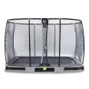 EXIT Trampoline enterré Elegant Premium de 244x427cm avec filet de sécurité Deluxe - gris