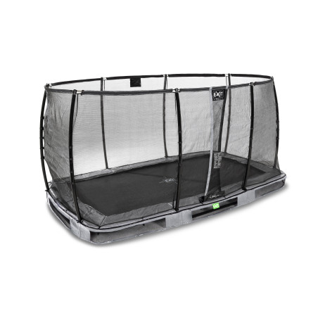 EXIT Trampoline enterré Elegant Premium de 244x427cm avec filet de sécurité Deluxe - gris