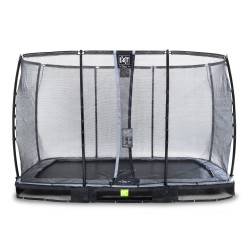 EXIT Trampoline enterré Elegant Premium de 244x427cm avec filet de sécurité Deluxe - noir