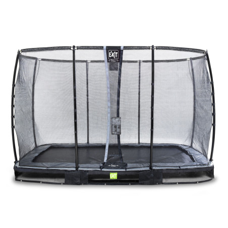 EXIT Trampoline enterré Elegant Premium de 244x427cm avec filet de sécurité Deluxe - noir