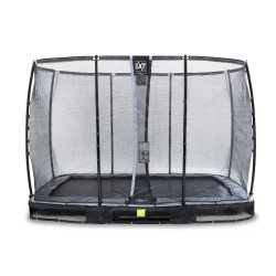 EXIT Trampoline enterré Elegant Premium de 214x366cm avec filet de sécurité Deluxe - noir