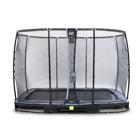 EXIT Trampoline enterré Elegant Premium de 214x366cm avec filet de sécurité Deluxe - noir