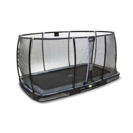 EXIT Trampoline enterré Elegant Premium de 214x366cm avec filet de sécurité Deluxe - noir