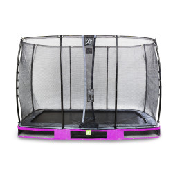 EXIT Trampoline enterré Elegant de 214x366cm avec filet de sécurité Economy - violet