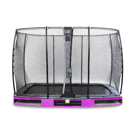 EXIT Trampoline enterré Elegant de 214x366cm avec filet de sécurité Economy - violet