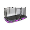 EXIT Trampoline enterré Elegant de 214x366cm avec filet de sécurité Economy - violet