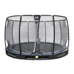 EXIT Trampoline enterré Elegant Premium ø366cm avec filet de sécurité Deluxe - noir