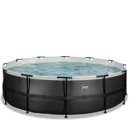 EXIT Piscine Black Leather ø488x122cm avec pompe filtrante à sable - noir