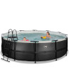 EXIT Piscine Black Leather ø488x122cm avec pompe filtrante à sable - noir