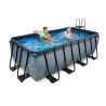 EXIT Piscine Stone 400x200x122cm avec pompe filtrante - grise