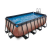 EXIT Piscine Wood 400x200x122cm avec pompe filtrante - marron