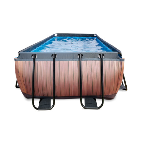 EXIT Piscine Wood 400x200x122cm avec pompe filtrante - marron