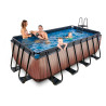EXIT Piscine Wood 400x200x122cm avec pompe filtrante - marron