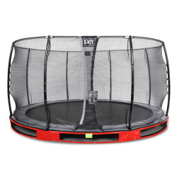 EXIT Trampoline enterré Elegant ø427cm avec filet de sécurité Economy - rouge