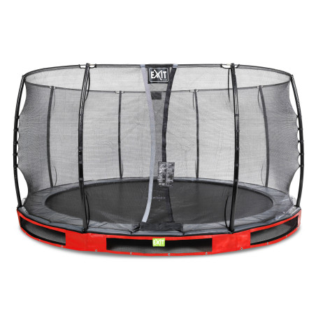 EXIT Trampoline enterré Elegant ø427cm avec filet de sécurité Economy - rouge