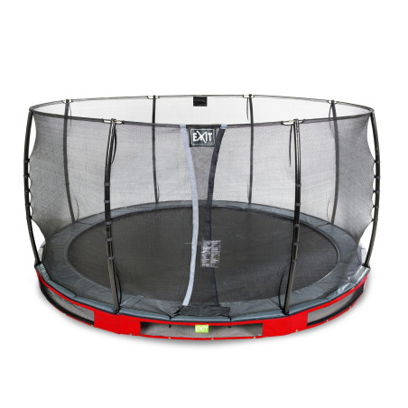 EXIT Trampoline enterré Elegant ø427cm avec filet de sécurité Economy - rouge