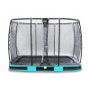 EXIT Trampoline enterré Elegant Premium de 214x366cm avec filet de sécurité Deluxe - bleu
