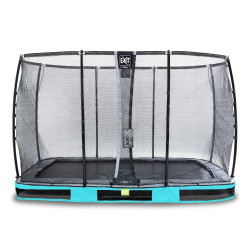 EXIT Trampoline enterré Elegant Premium de 244x427cm avec filet de sécurité Deluxe - bleu