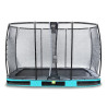 EXIT Trampoline enterré Elegant Premium de 244x427cm avec filet de sécurité Deluxe - bleu