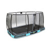 EXIT Trampoline enterré Elegant Premium de 244x427cm avec filet de sécurité Deluxe - bleu