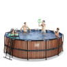 EXIT Piscine Wood ø427x122cm avec pompe filtrante - marron
