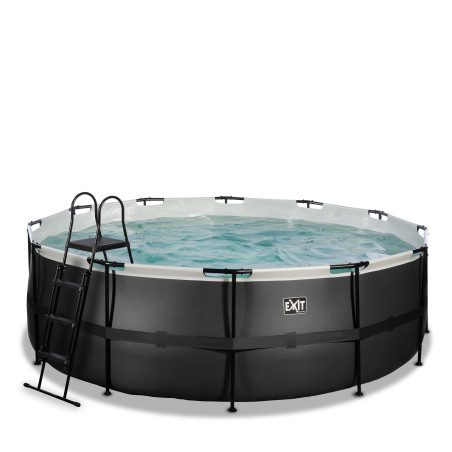 EXIT Piscine Black Leather ø427x122cm avec pompe filtrante - noir