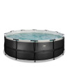 EXIT Piscine Black Leather ø427x122cm avec pompe filtrante - noir