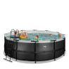 EXIT Piscine Black Leather ø427x122cm avec pompe filtrante - noir