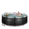 EXIT Piscine Black Leather ø427x122cm avec pompe filtrante - noir