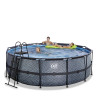 EXIT Piscine Stone ø427x122cm avec pompe filtrante à sable - grise