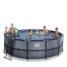 EXIT Piscine Stone ø427x122cm avec pompe filtrante à sable - grise