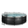 EXIT Piscine Black Leather ø427x122cm avec pompe filtrante à sable - noir