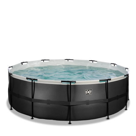 EXIT Piscine Black Leather ø427x122cm avec pompe filtrante à sable - noir