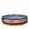 EXIT Piscine Wood ø360x76cm avec pompe filtrante - marron