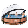 EXIT Piscine Wood ø360x76cm avec pompe filtrante - marron