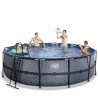 EXIT Piscine Stone ø488x122cm avec pompe filtrante - grise