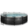 EXIT Piscine Black Leather ø488x122cm avec pompe filtrante - noir