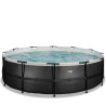 EXIT Piscine Black Leather ø488x122cm avec pompe filtrante - noir