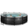 EXIT Piscine Black Leather ø488x122cm avec pompe filtrante - noir